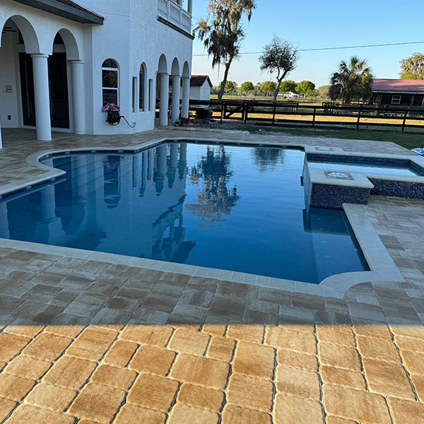 Fancy new pool in the backyard in Lithia, FL